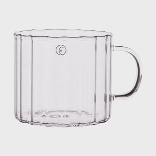 ERNST Ernst glazen mok geribbeld Ø8 cm Helder