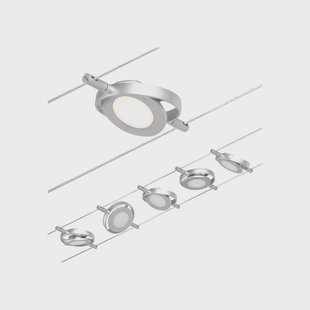 Wire RoundMac LED kabelverlichting, 5-lamps, chroom Paulmann - Gang / Hal - Modern - Metaal - Meerdere lampen