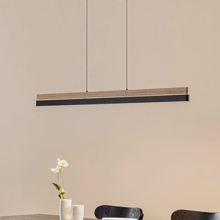 Lucande LED hanglamp Holven, hout, CCT, lengte 113 cm