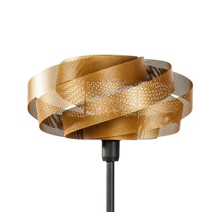 Domiluce Vloerlamp Vento, zwart/goud, metaal, Ø 40 cm, E27