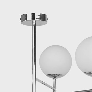 Domiluce Plafondlamp Korek, chroom/wit, glas, 75 cm, 7-lamps, E14