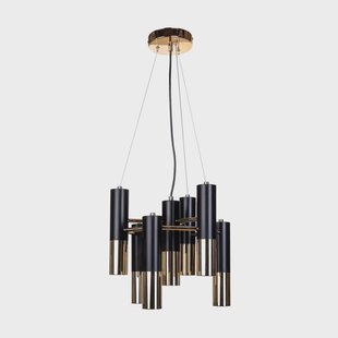 Domiluce Hanglamp Orino, zwart/goud, metaal, 7-lamps, GU10