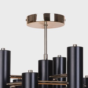 Domiluce Plafondlamp Orino, zwart/goud, metaal, 7-lamps, GU10