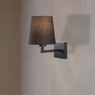 Opviq Wandlamp profiel, zwart, metaal/stof, hoogte 30 cm