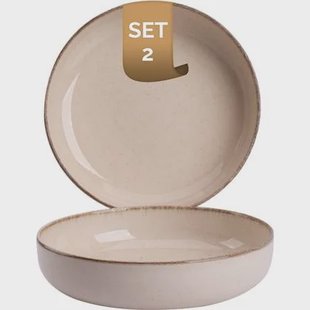 Palmer Bord diep Antigo 19 cm Crème Porselein 2 stuks