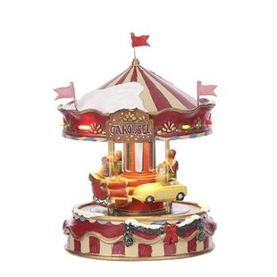 LuVille Kerstdorp Miniatuur Kleine Draaimolen - L13 x B13 x H17,5 cm