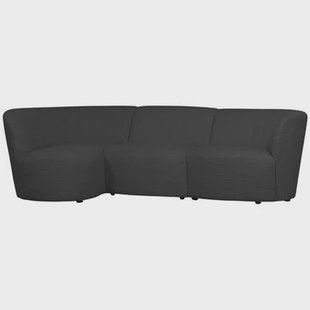 WOOOD Coco 3-Zits Ronding Links - Bouclé - Donkergrijs - 70x230x138