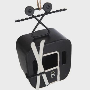 J-Line hanger Skihut - metaal - zwart|wit - 4 stuks