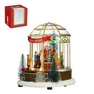 LuVille Kerstdorp Miniatuur Muziekkoepel - L20 x B17 x H21 cm