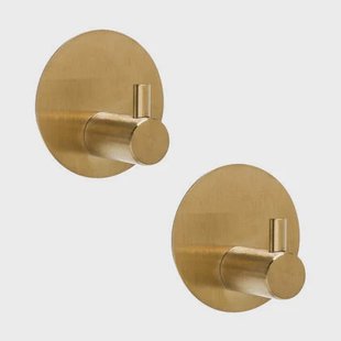 XIVADA Hannddoekhaakjes Roma - RVS - Zelfklevend - Goud - Set van 2