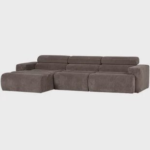 WOOOD Novi Chaise Longue Bank Links - Ribstof - Grijsbruin