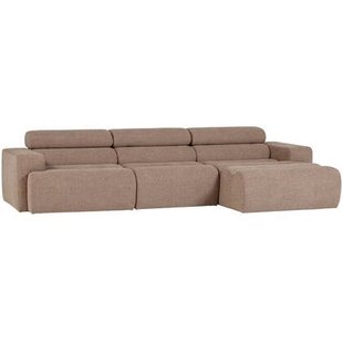 WOOOD Novi Chaise Longue Bank Rechts - Polyester - Taupe