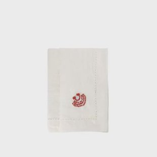 Sissy-Boy Set van 2 witte servetten met schelp-2st.