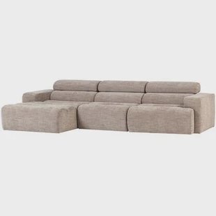 WOOOD Novi Chaise Longue Bank Links - Polyester - Naturel Melange