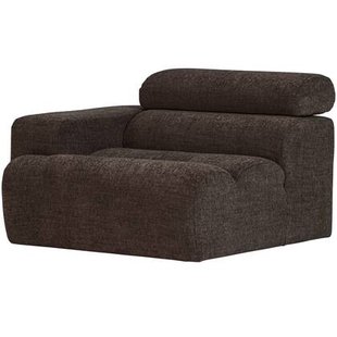 WOOOD Novi 1-Zits Element Bank Arm Links - Polyester - Donkerbruin