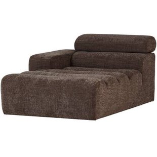 WOOOD Novi Chaise Longue Element Arm Links - PES - Donkerbruin Melange