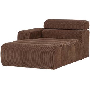 WOOOD Novi Chaise Longue Element Arm Links - Ribstof - Mokkabruin
