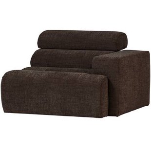 WOOOD Novi 1-Zits Element Bank Arm Rechts - Polyester - Donkerbruin