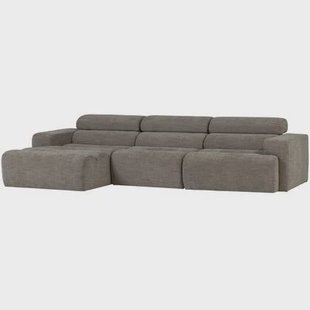 WOOOD Novi Chaise Longue Bank Links - Polyester - Grijs Melange