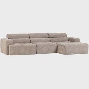WOOOD Novi Chaise Longue Bank Rechts - Polyester - Naturel