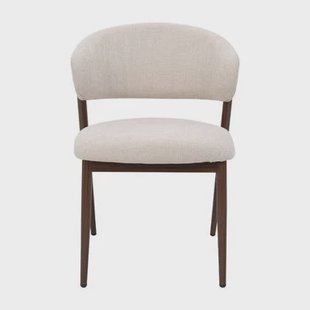 DÉJA Living - Eetkamerstoel - Stof - Beige|Walnoot - Skive - Set van 2