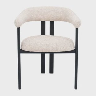 DÉJA Living - Eetkamerstoel - Stof - Taupe|Zwart - Odense - Set van 2