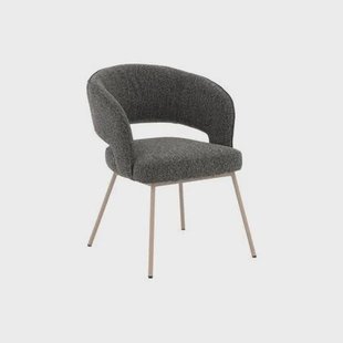 Goossens Eetkamerstoel Ostuni (stof) - Textiel met armleuning