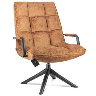 Draaifauteuil Met Armleuning - Fauteuil - Oranje - 70 x 80 x 100 cm
