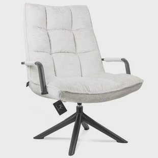 Draaifauteuil Met Armleuning - Fauteuil - Wit - 70 x 80 x 100 cm