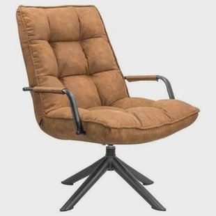 Draaifauteuil - Fauteuil - Draaistoel - Bruin - 72 x 80 x 88 cm