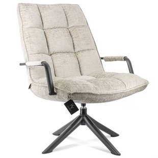 Draaifauteuil Met Armleuning - Fauteuil - Zand - 70 x 80 x 100 cm