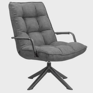 Draaifauteuil Met Armleuning - Fauteuil - Antraciet - 70 x 80 x 100 cm
