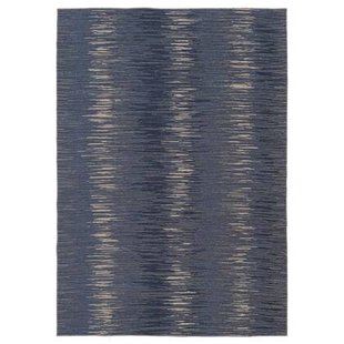 Heritaged Abstract vloerkleed - Sapphire Ripple jeansblauw - 160x230
