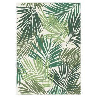 Boho&me Buitenkleed palmbladeren - Verdant Palm groen - 160x230 cm