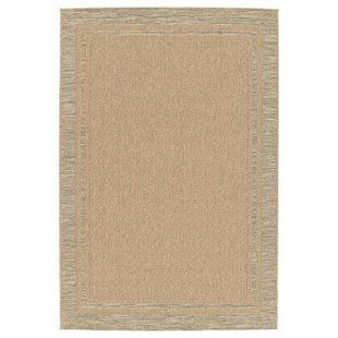 Boho&me Buitenkleed ruiten - Corde Cadre naturel|groen - 200x290 cm