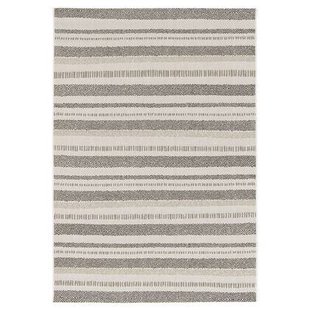 Boho&me Buitenkleed strepen - Verdance Cadence wit|zwart - 200x290 cm