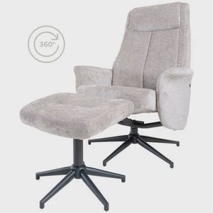 Home67 - Relaxfauteuil Bindy + Hocker - Perfect Harmony - Taupe 04