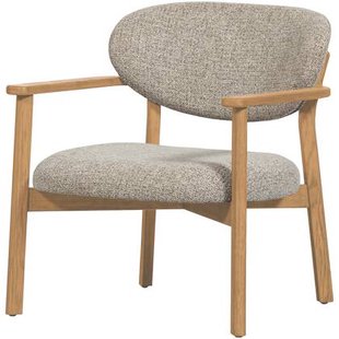 WOOOD Udar Fauteuil Met Houten Frame - Polyester - Naturel