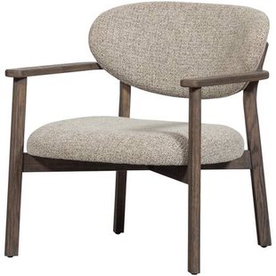 WOOOD Udar Fauteuil Met Houten Frame - Polyester - Donkerbruin