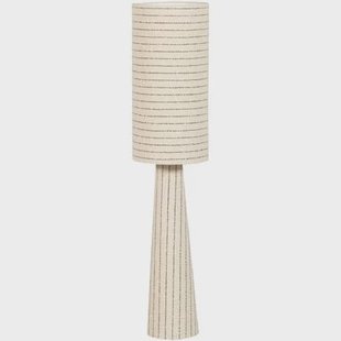 WOOOD Loft Vloerlamp - Metaal|Bouclé - Naturel Met Strepen 130xØ30 cm