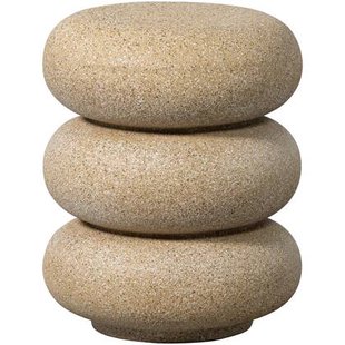 WOOOD Laurel Bijzettafel Met Spikkels - Magnesium - Beige - 50x40x40