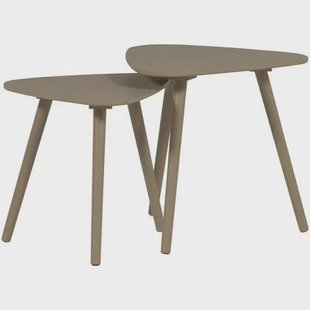 WOOOD Nila Bijzettafels - Hout - Zand - Set van 2