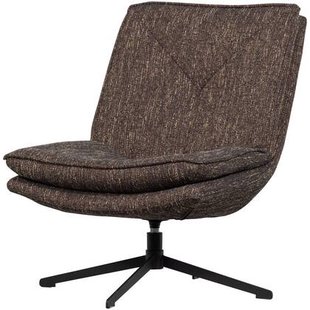 WOOOD Milaro Draaifauteuil - Polyester - Bruin Melange - 88x75x94