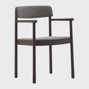 Normann Copenhagen Timb Eetkamerstoel met Armleuning - Textiel - Donkergrijs / Bruin