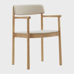 Normann Copenhagen Timb Eetkamerstoel met Armleuning - Textiel - Beige / Tan