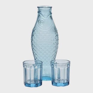 SERAX - Paola Navone - Fish & Fish Karaf incl. 2 Glazen - Blauw