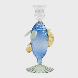 &k amsterdam Fish Kandelaar - Blauw