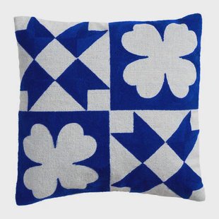 &k amsterdam Patch Sierkussen 40 x 40 cm - Quilt Blauw