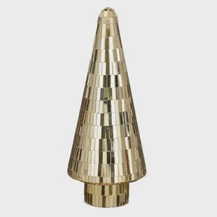 House of Seasons Decoratie Kerstboom - H41 x Ø18 cm - Glas - Goud