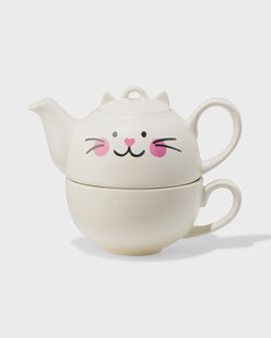 HEMA Theepot met kop 300ml keramiek kat